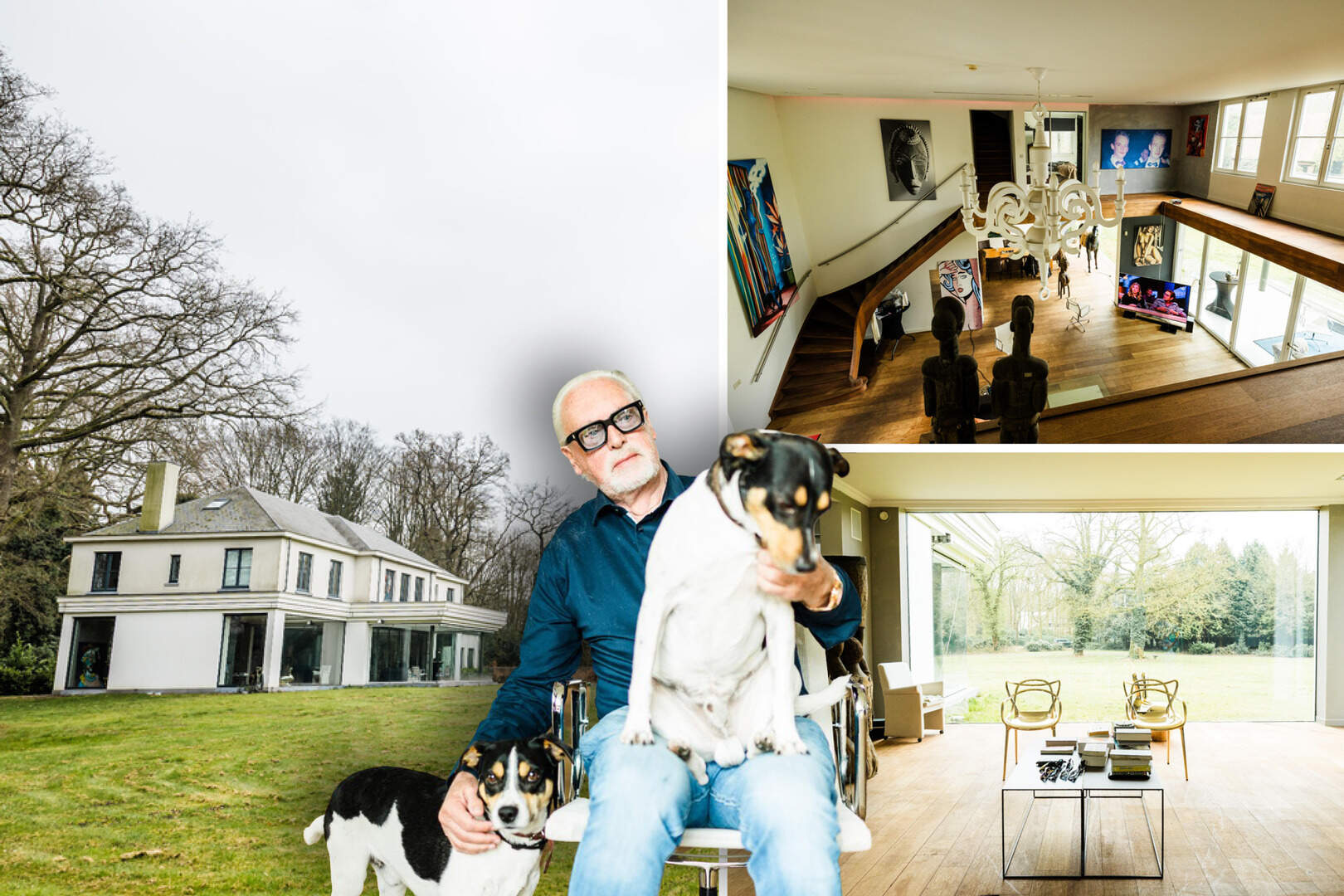 Marten Rijkeboer op het gazon voor zijn villa. “Je mag er zeker van zijn dat er op een camping meer gelachen wordt dan op een jacht van dertig meter in Saint-Tropez.”