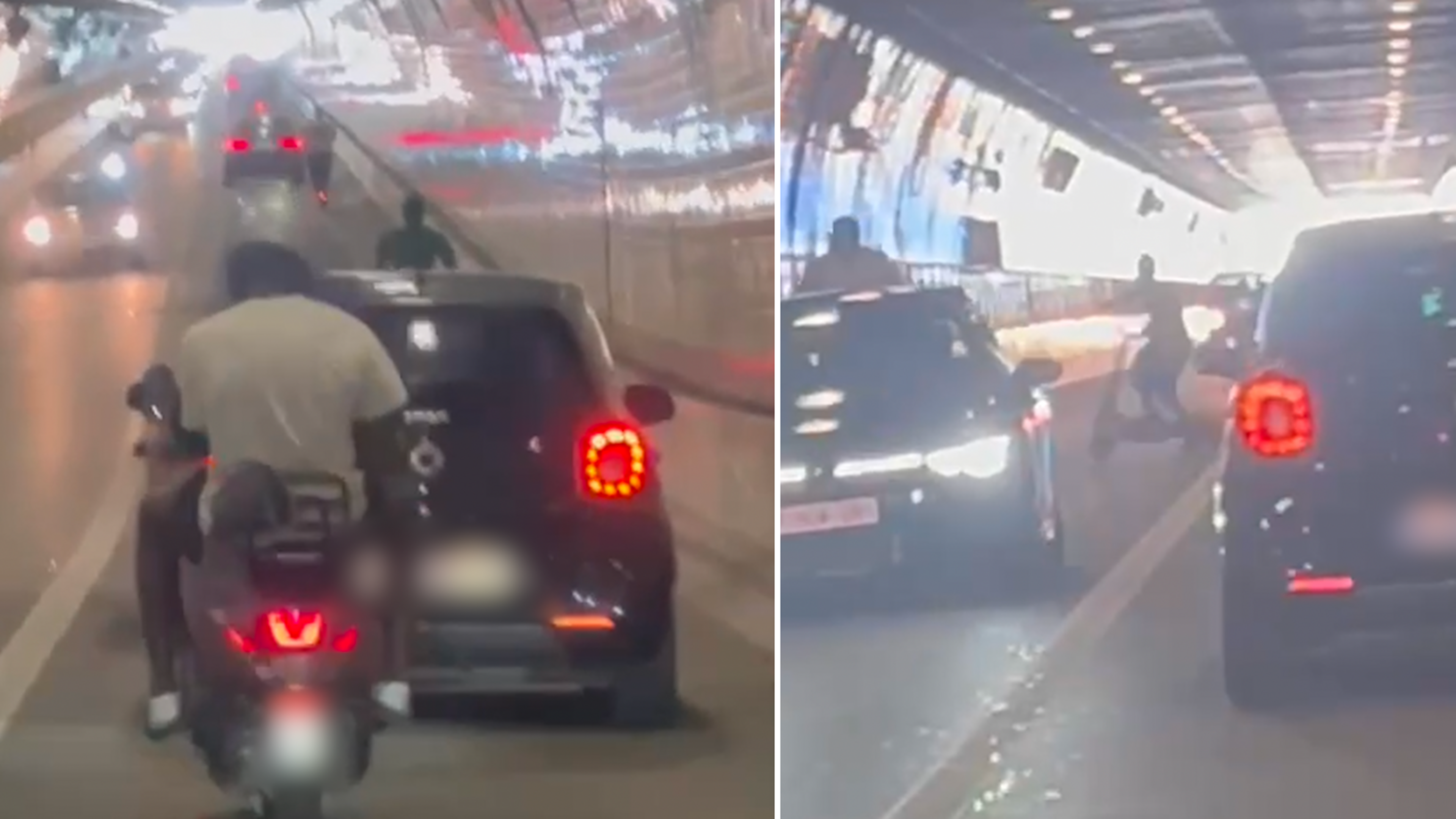 Gevaarlijk tafereel in Antwerpse tunnel: steppers rijden tussen auto’s en maken rechtsomkeer