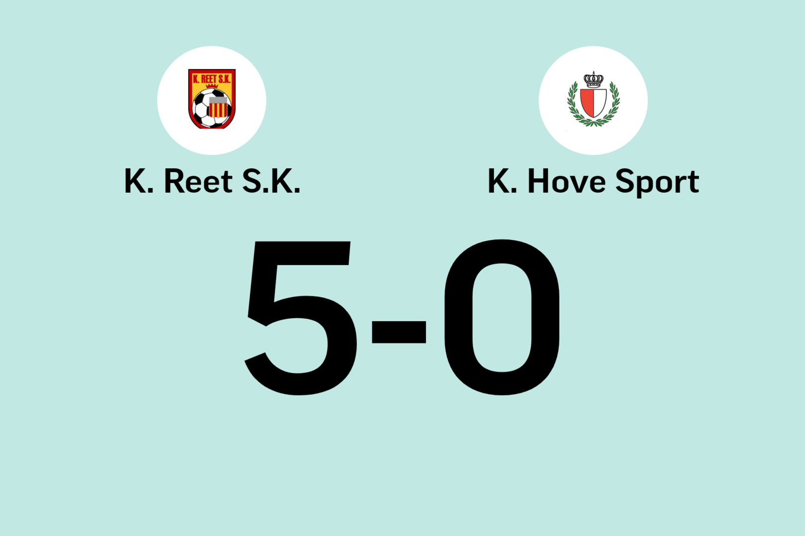 Wedstrijd tussen Reet en Hove eindigt in forfaitscore | GVA