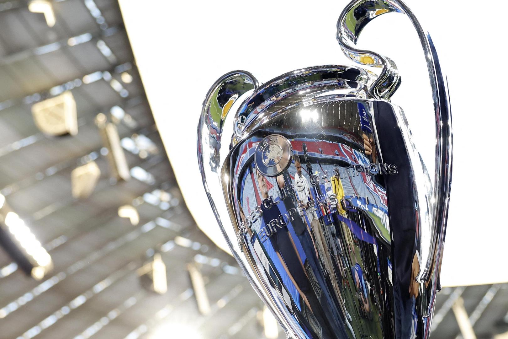 Soccer Football - Champions League - Final - Paris St Germain Training - Allianz Arena, Munich, Germany - May 30, 2025
General view of the Champions League trophy REUTERS/Peter Cziborra