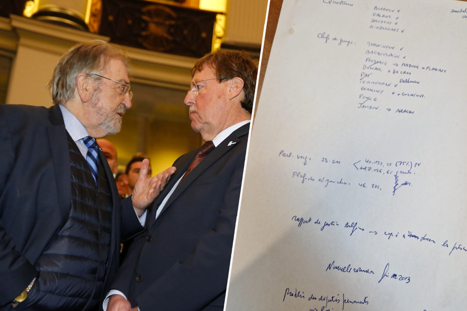 Op dit handgeschreven A4’tje werd goedgekeurd dat politici