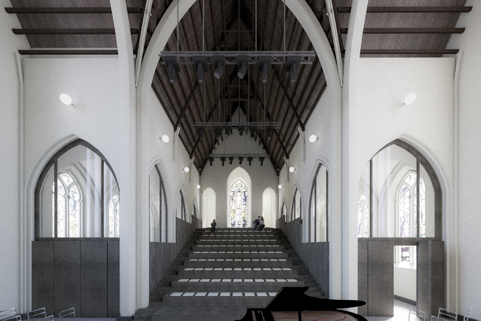 Een impressie van de Sint-Stefaankerk als podiumkerk in de toekomst.
