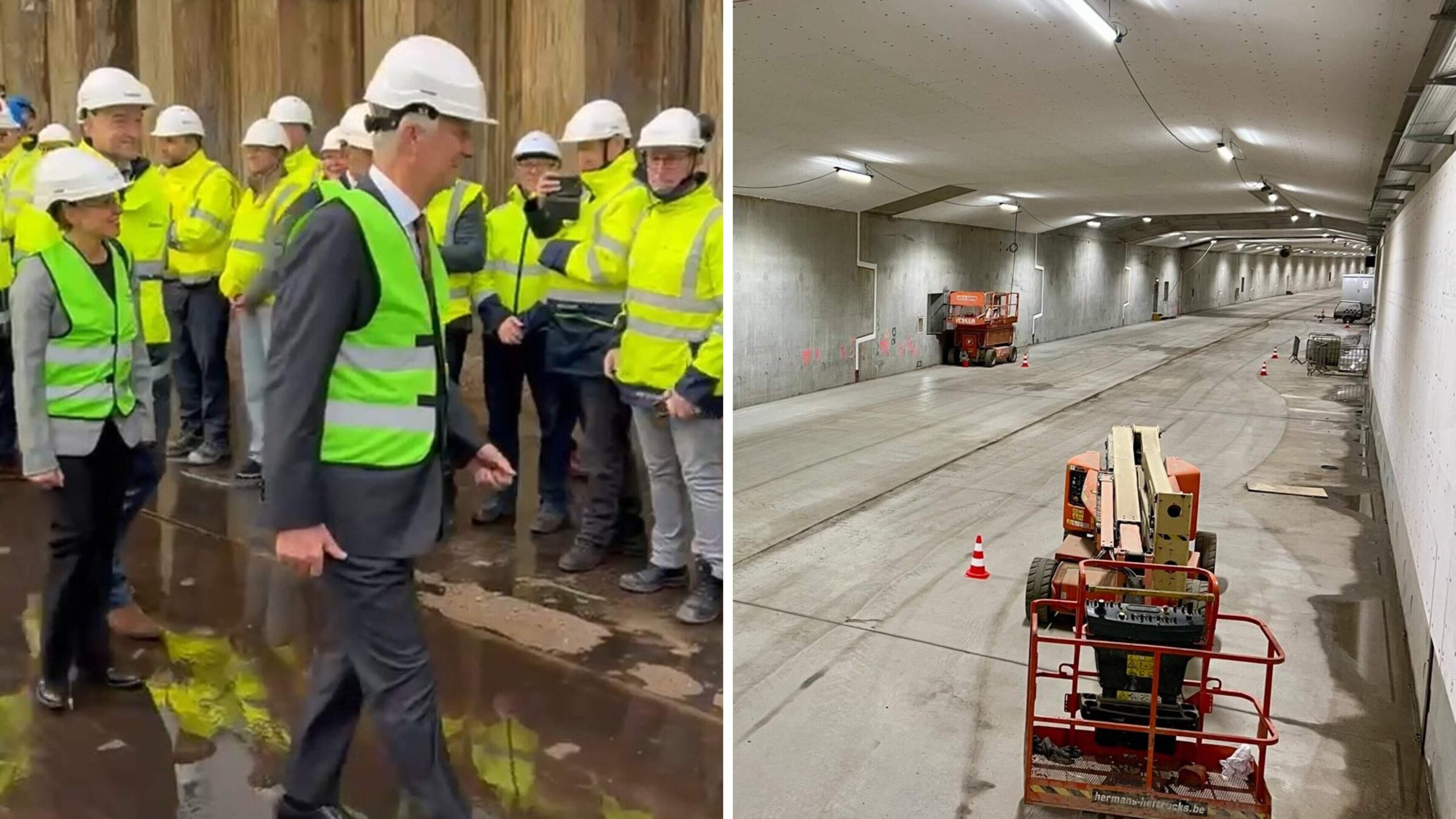 Symbolisch moment: koning Filip doorkruist als eerste de nieuwe Scheldetunnel
