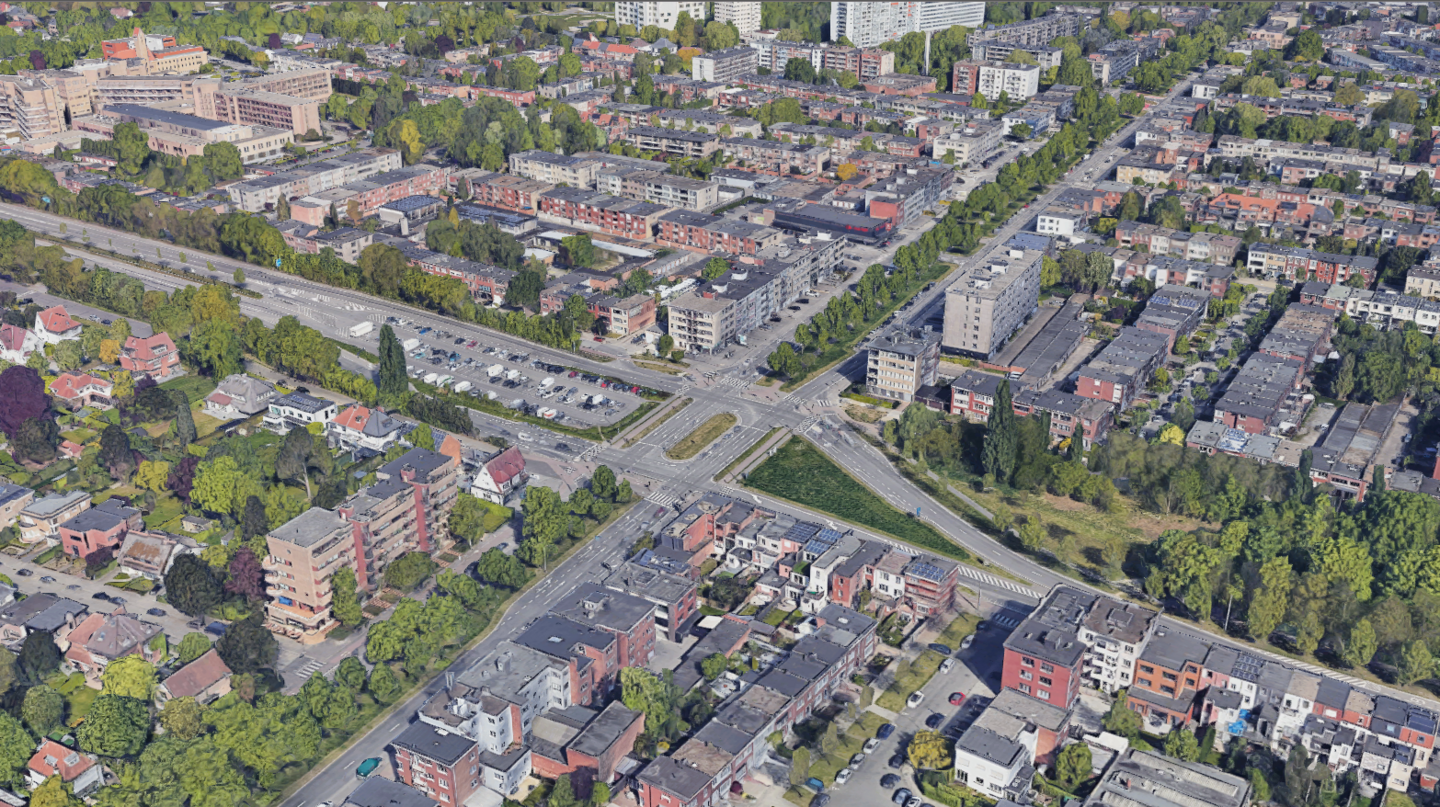 Het kruispunt van de Frans van Dunlaan (R11) met Prins Boudewijnlaan in Wilrijk.