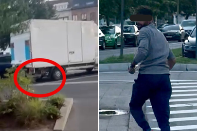 De dader verstopte zich op de Koningin Astridlaan nog even onder een lichte vrachtwagen.