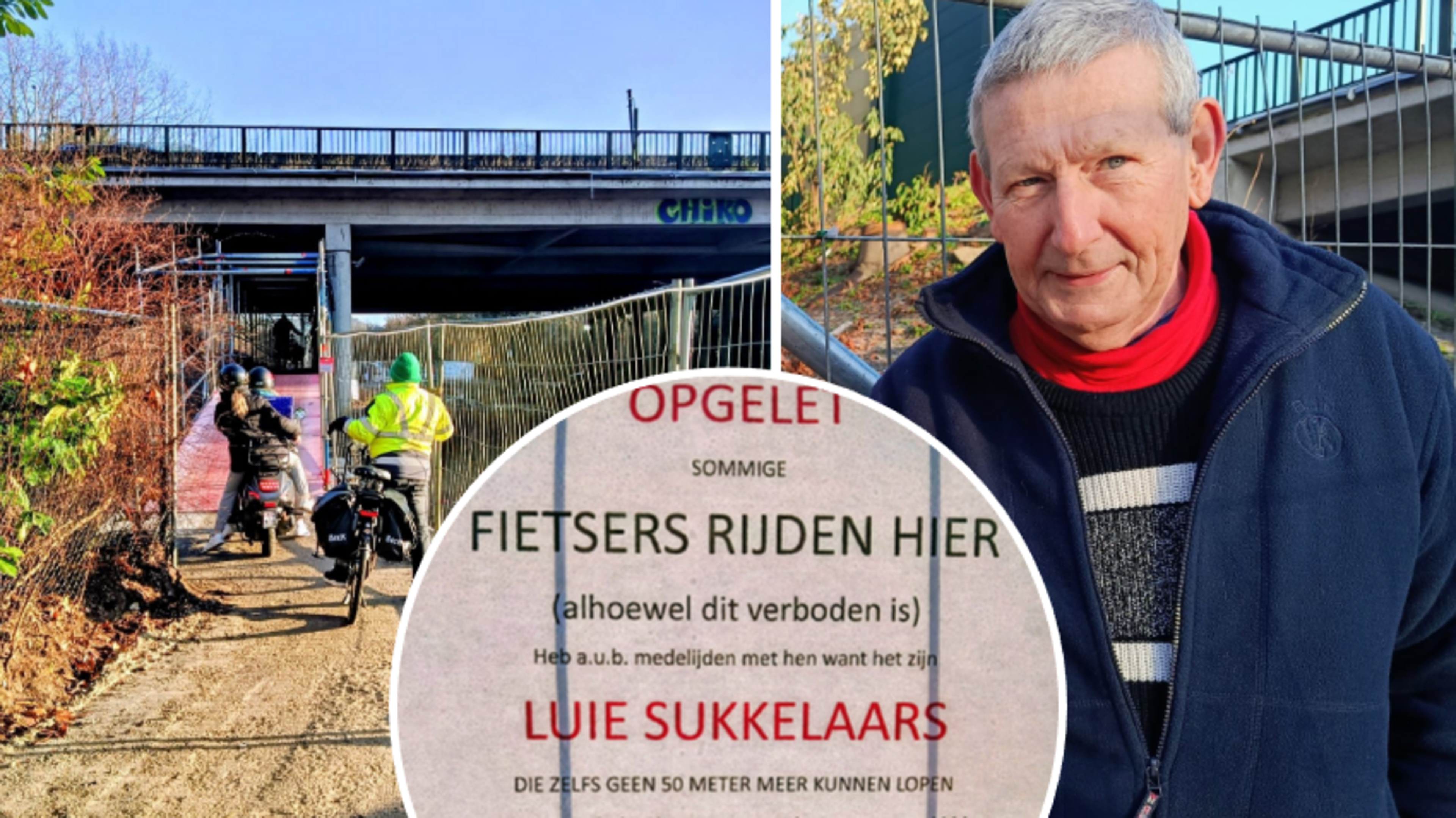 Smalle doorgang, grote spanningen: buurt hekelt gevaarlijke situatie onder ‘brokkelbrug’ in Deurne: 