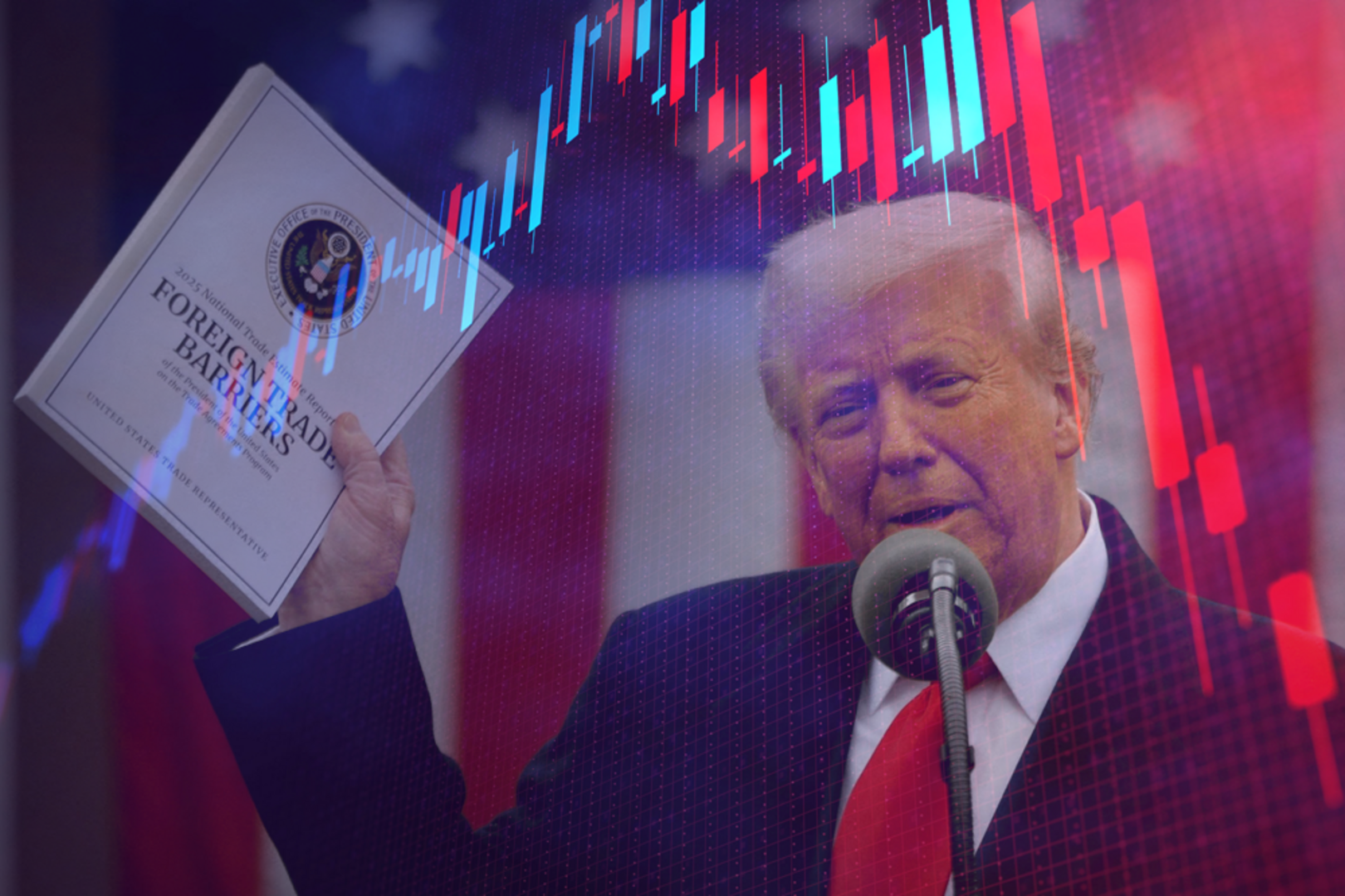 De handelstarieven van Donald Trump veroorzaken veel ellende op de beurs. 